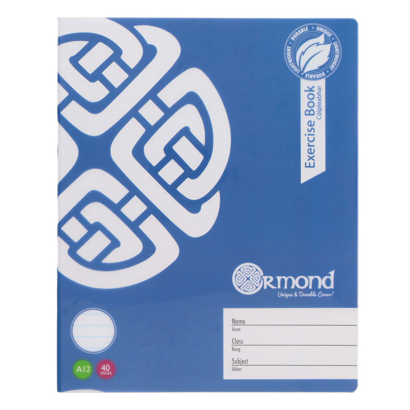 Ormond A12 Durable Cover Margin Ruled Exercise Book - 40 Pages