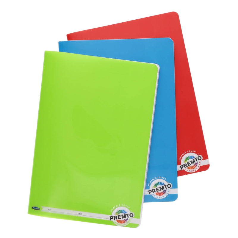 premto-a4-durable-cover-manuscript-book-160-pages-pack-of-3|Stationery Superstore UK