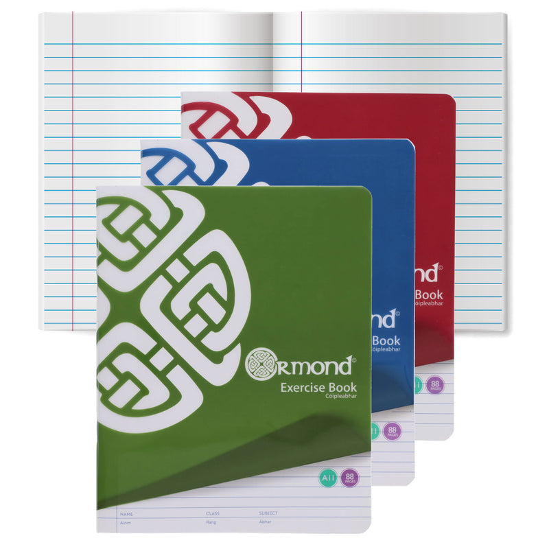 Ormond Multipack | A11 88Pg Durable Cover Exercise Copy Books - Bright - Pack of 5