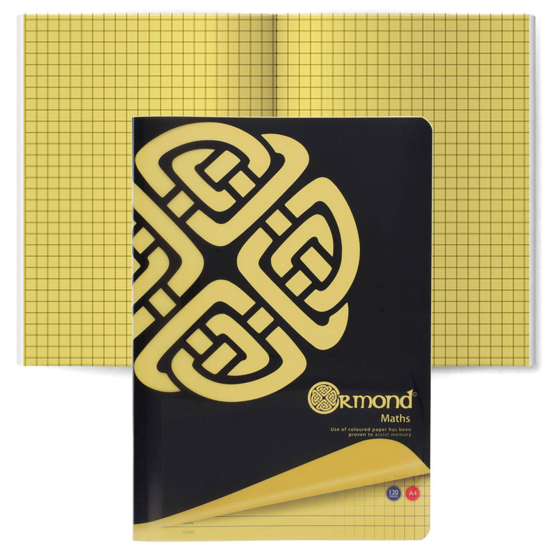 Ormond A4 Durable Cover Visual Memory Aid Sum Copy Book - 120 Pages - Yellow