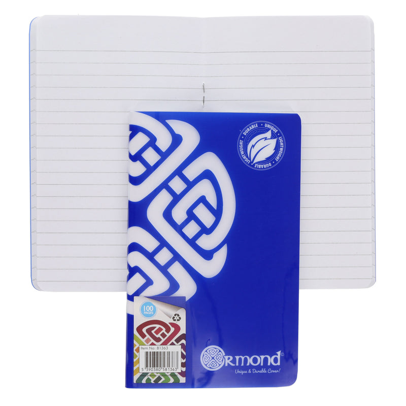 Ormond Durable Cover Notebook - Ruled - 100 Pages - Blue