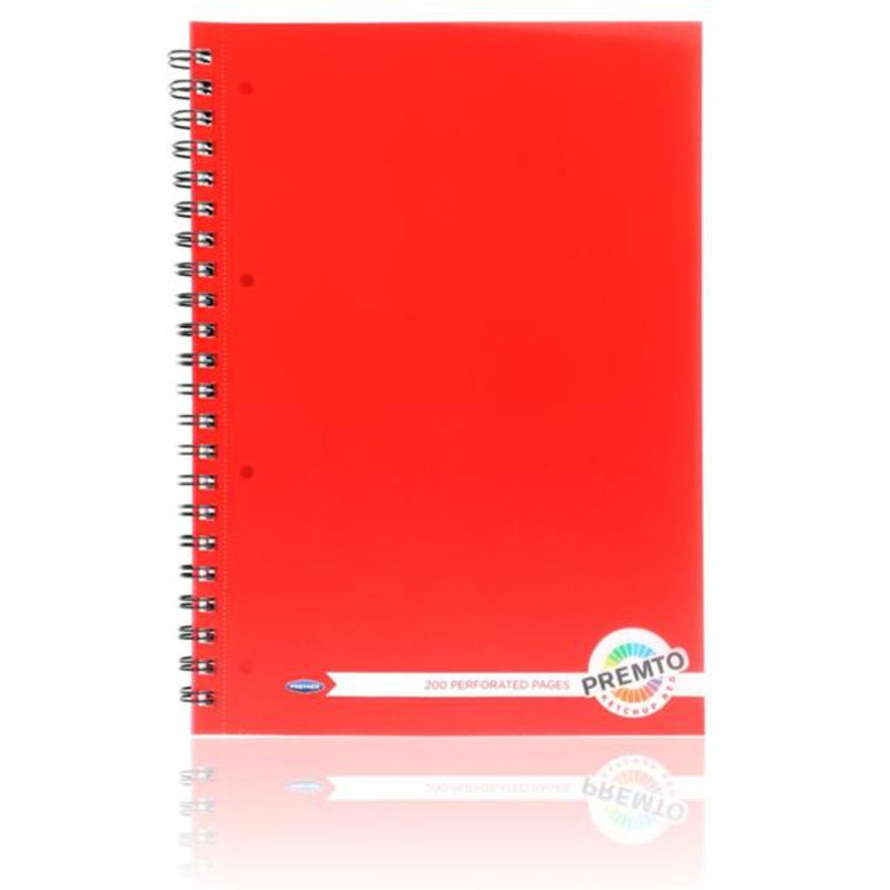 Premto A4 Wiro Notebook PP - 200 Pages - Ketchup Red