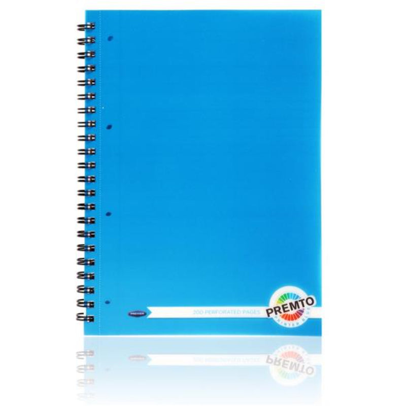 Premto A4 Wiro Notebook PP - 200 Pages - Printer Blue