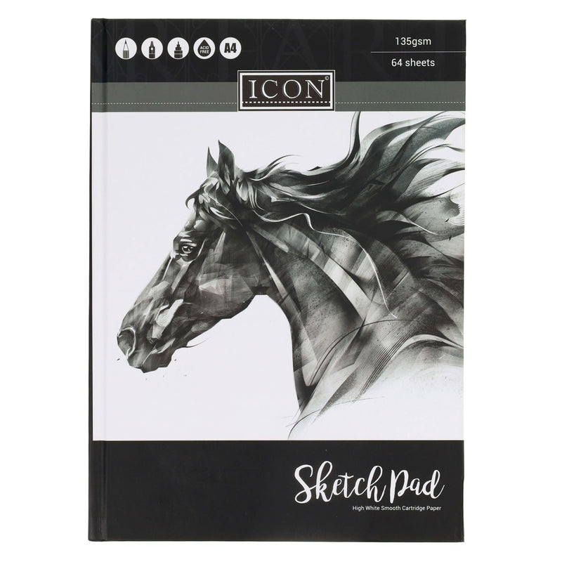 Icon A4 Hardcover Sketch Book - 135gsm - 64 Sheets