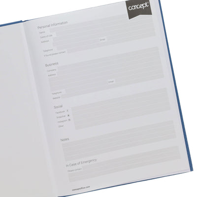 Concept A4+ Hardcover Notebook - 160 Perforated Pages - Blue