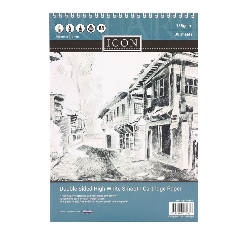 Icon A4 Wiro Sketch Pad - 135gsm - 30 Sheets