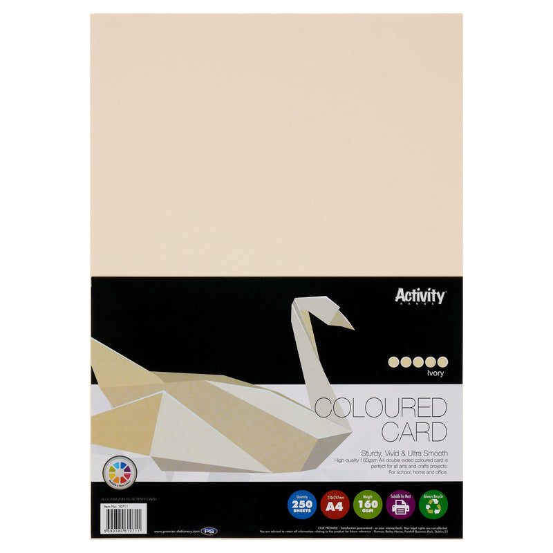 Premier A4 Activity Card - 160gsm - Ivory - 250 Sheets