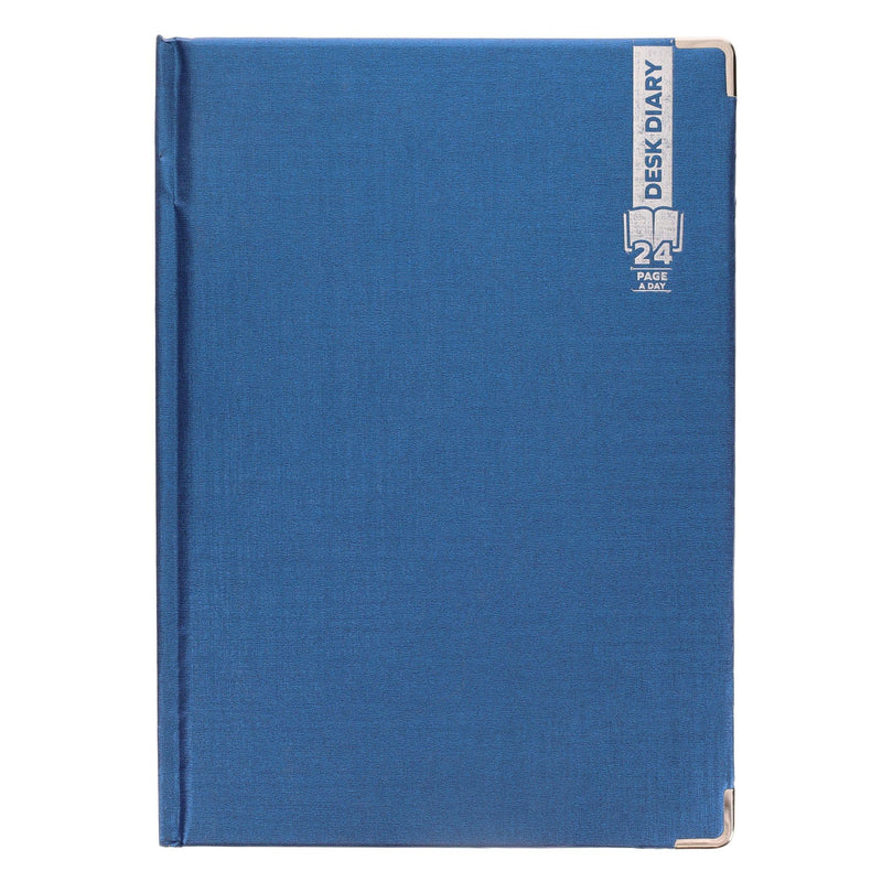 Premier 2024 A4 Desk Diary Bold - Page A Day - Blue