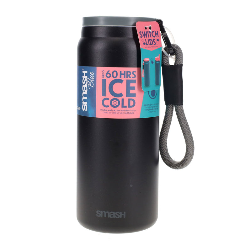 Smash Stainless Steel Bottle - 1.2 litre - Black