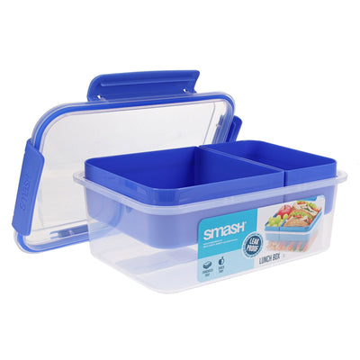 Smash Leakproof Clip & Seal Lunch Box - 2L - Blue