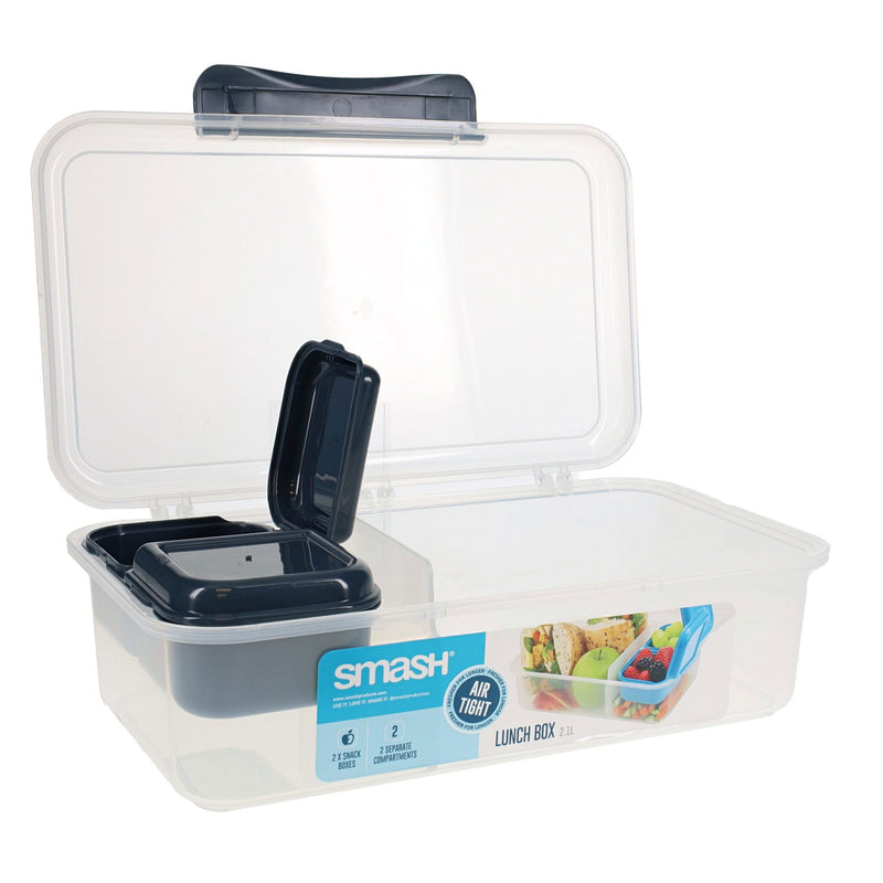 Smash Leakproof Box with Removable Compartment - 2.1L - Black