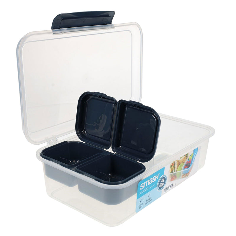 Smash Leakproof Box with Removable Compartment - 2.1L - Black