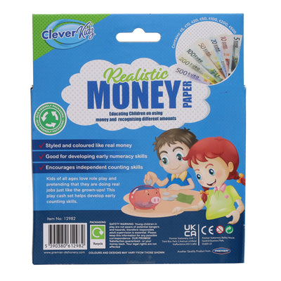 Clever Kidz Paper Euro Money Set - Pack of 70