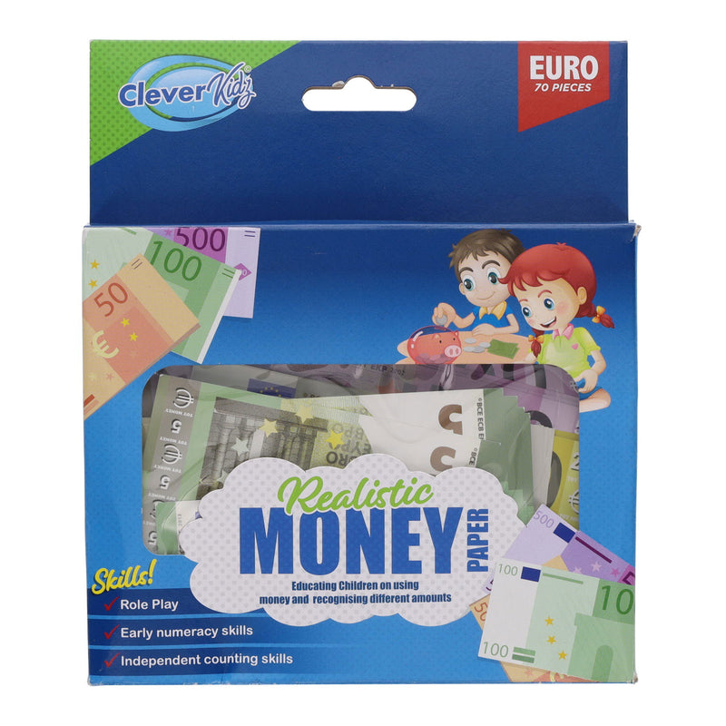 Clever Kidz Paper Euro Money Set - Pack of 70