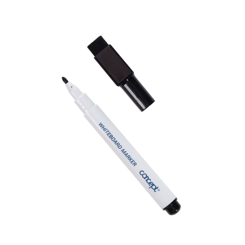 Premier Office Dry Wipe Markers with Eraser - Black - Pack of 3