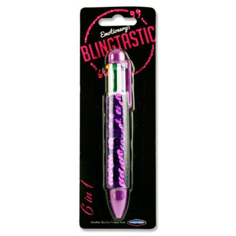 Emotionery 6 in 1 Blingtastic Sequin Ballpoint Pen - Mermaid