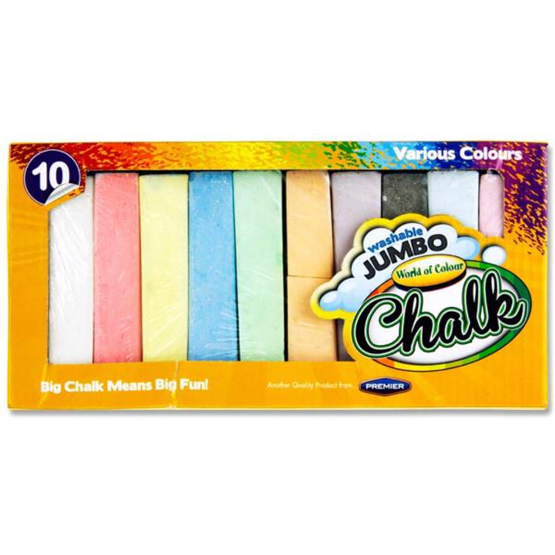 World of Colour Jumbo Chalk - Coloured - Box of 10