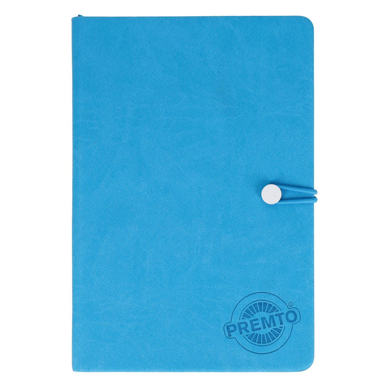 Premto A5 PU Leather Hardcover Notebook with Elastic Closure - 192 Pages - Printer Blue