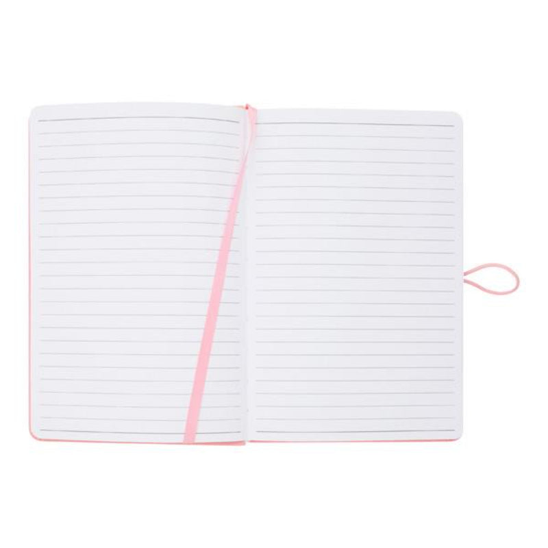 Premto Pastel A5 PU Leather Hardcover Notebook with Elastic Closure - 192 Pages - Pink Sherbet