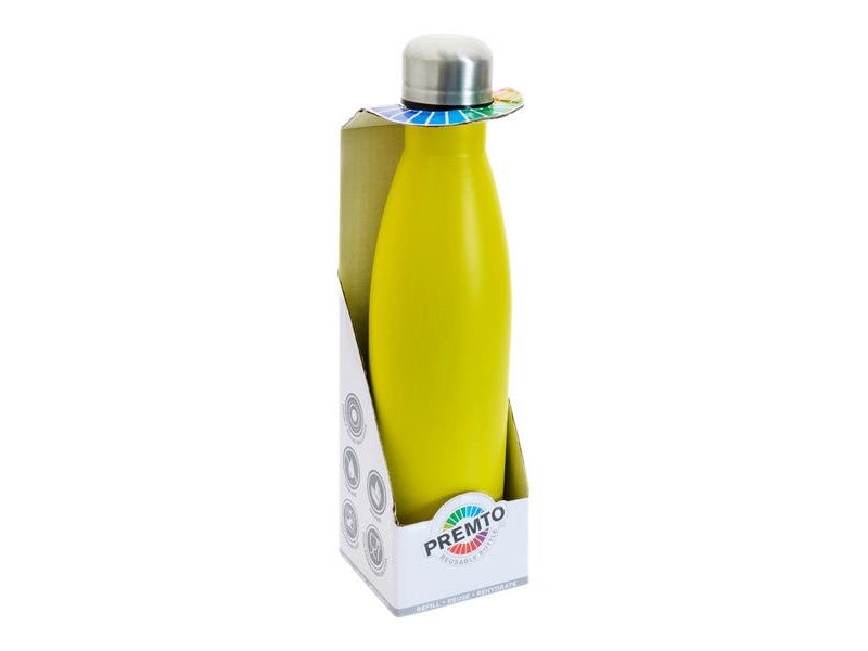 Premto 500ml Stainless Steel Water Bottle - Sunshine Yellow