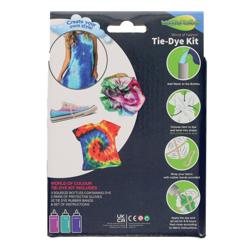 World of Colour Tie-Dye Kit - Purple/Teal/Fuschia