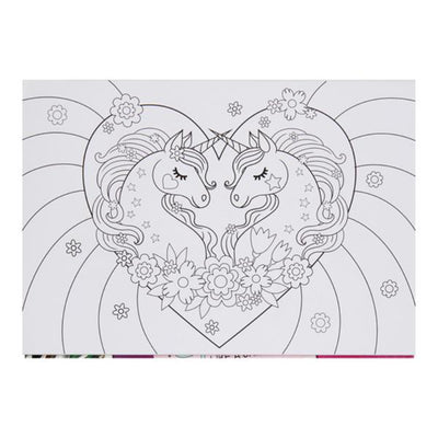 World of Colour A3 Colouring Book - 25 Sheets - Magicland with Unicorns