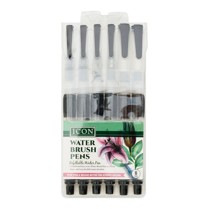 Icon Refillable Water Brush Pen Set - Set of 6