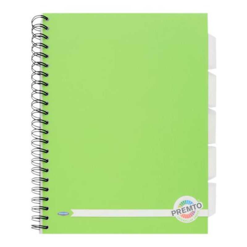 Premto A4 5 Subject Project Book - 250 Pages - Caterpillar Green