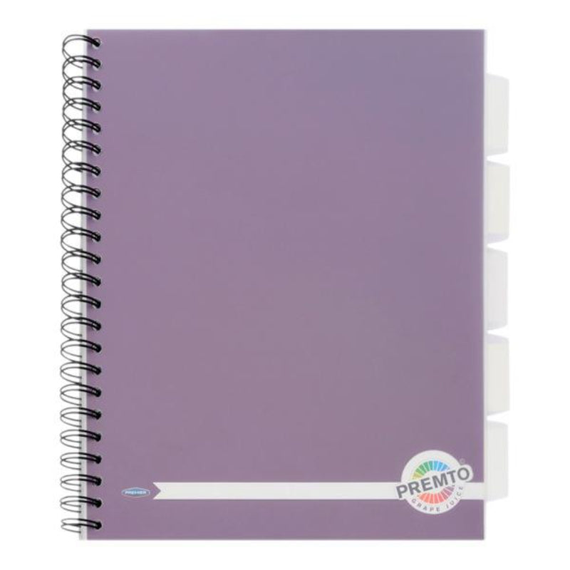 Premto A4 5 Subject Project Book - 250 Pages - Grape Juice Purple