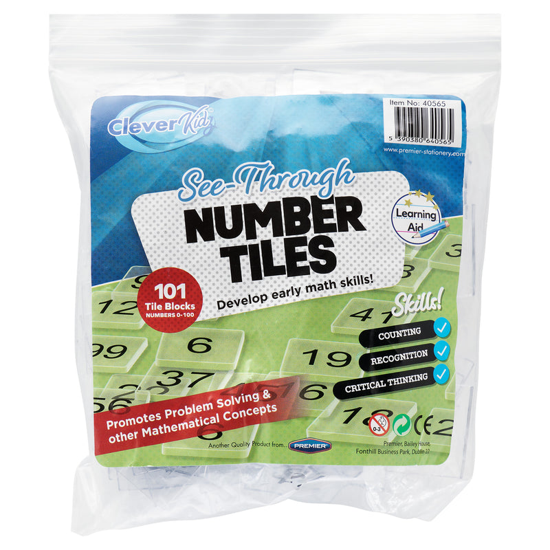 Clever Kidz See Through Number Tiles - 101 Blocks