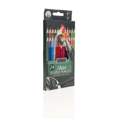 Icon Artists Studio Triangular Colouring Pencils - Pack of 24