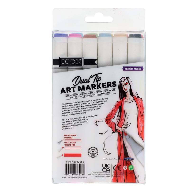 Icon Dual Tip Art Markers - Pack of 12