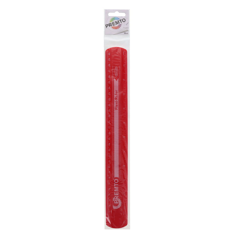 Premto Flexi Ruler - 30cm - Ketchup Red