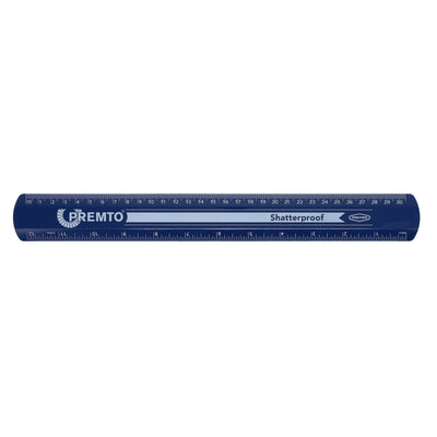 Premto Shatterproof Ruler - 30cm - Admiral Blue