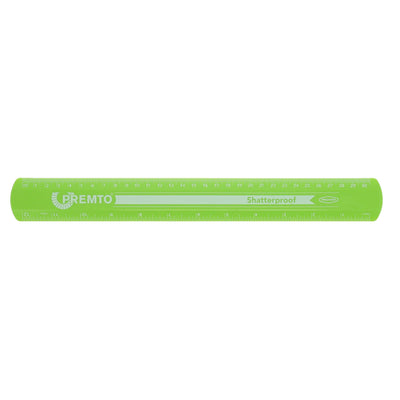 Premto Shatterproof Ruler - 30cm - Caterpillar Green