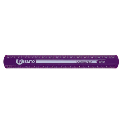 Premto Shatterproof Ruler - 30cm - Grape Juice