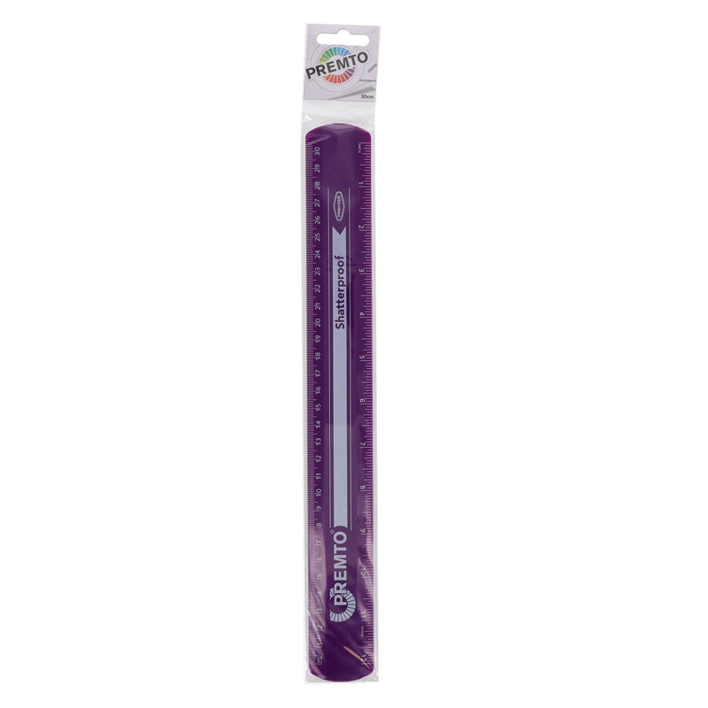 Premto Shatterproof Ruler - 30cm - Grape Juice