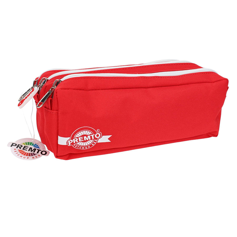 Premto 3 Pocket Pencil Case - Ketchup Red