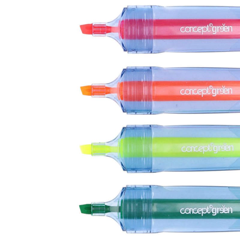 Concept Green Highlighter 1mm - 4mm - Pack of 4