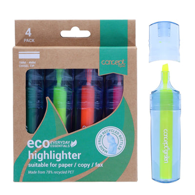 Concept Green Highlighter 1mm - 4mm - Pack of 4