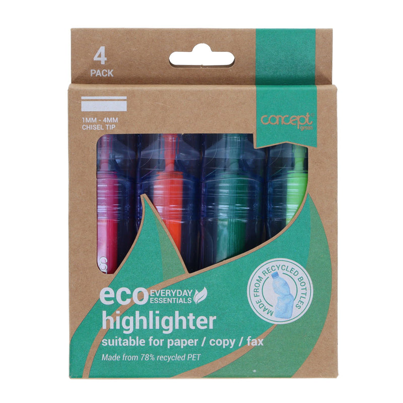 Concept Green Highlighter 1mm - 4mm - Pack of 4