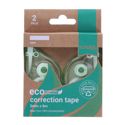 Concept Green Correction Tape 5mm x 8m - Pack of 2