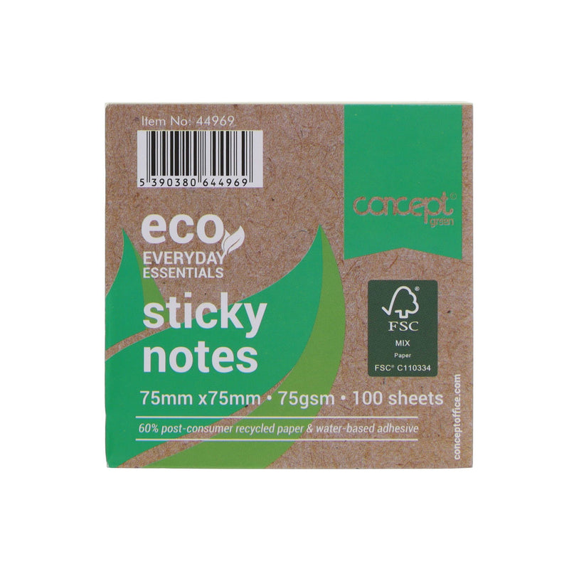 Concept Green Sticky Notes - 75X75mm - 100 Sheets