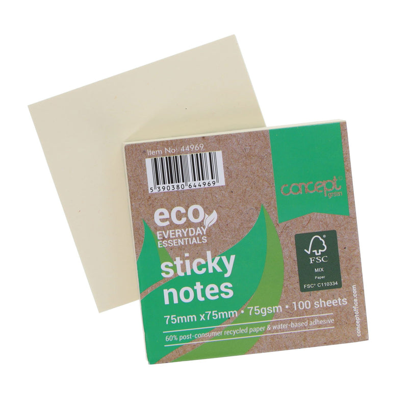 Concept Green Sticky Notes - 75X75mm - 100 Sheets