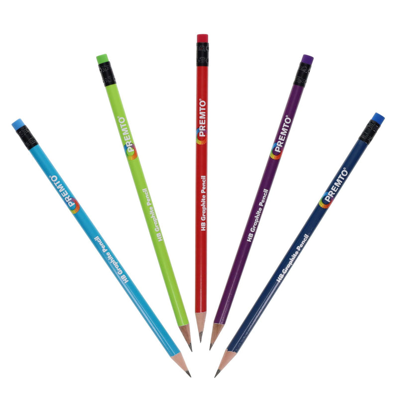 Premto HB Pencils With Eraser Tip - Pack of 5