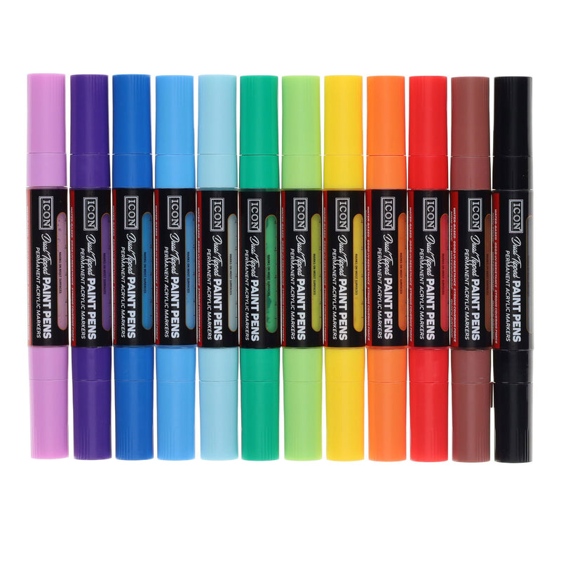 Icon Dual Tipped Paint Pens - Pack of 12