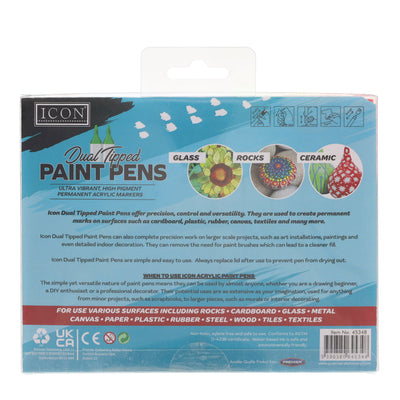 Icon Dual Tipped Paint Pens - Pack of 12