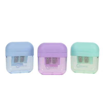 Premto Pastel Twin Hole Sharpener - Square - Cornflower Blue