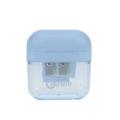 Premto Pastel Twin Hole Sharpener - Square - Cornflower Blue