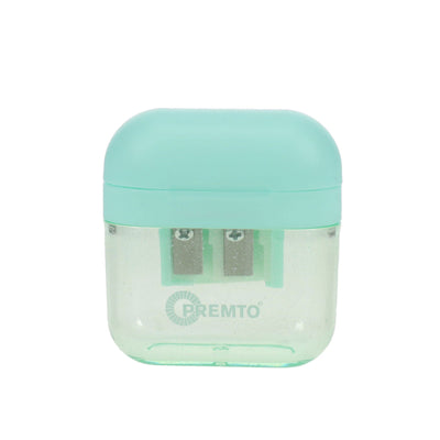 Premto Pastel Twin Hole Sharpener - Square - Mint Magic